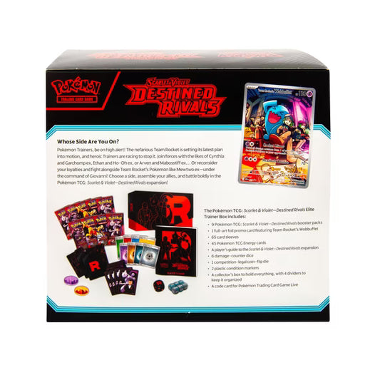 Destined Rivals SV10 – Scarlet & Violet Elite Trainer Box – English – Factory Sealed – Pokémon TCG – back