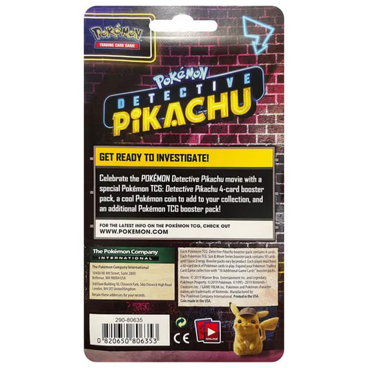 Detective Pikachu Checklane Blister – 2 Packs + Coin – English – Factory Sealed – Pokémon TCG