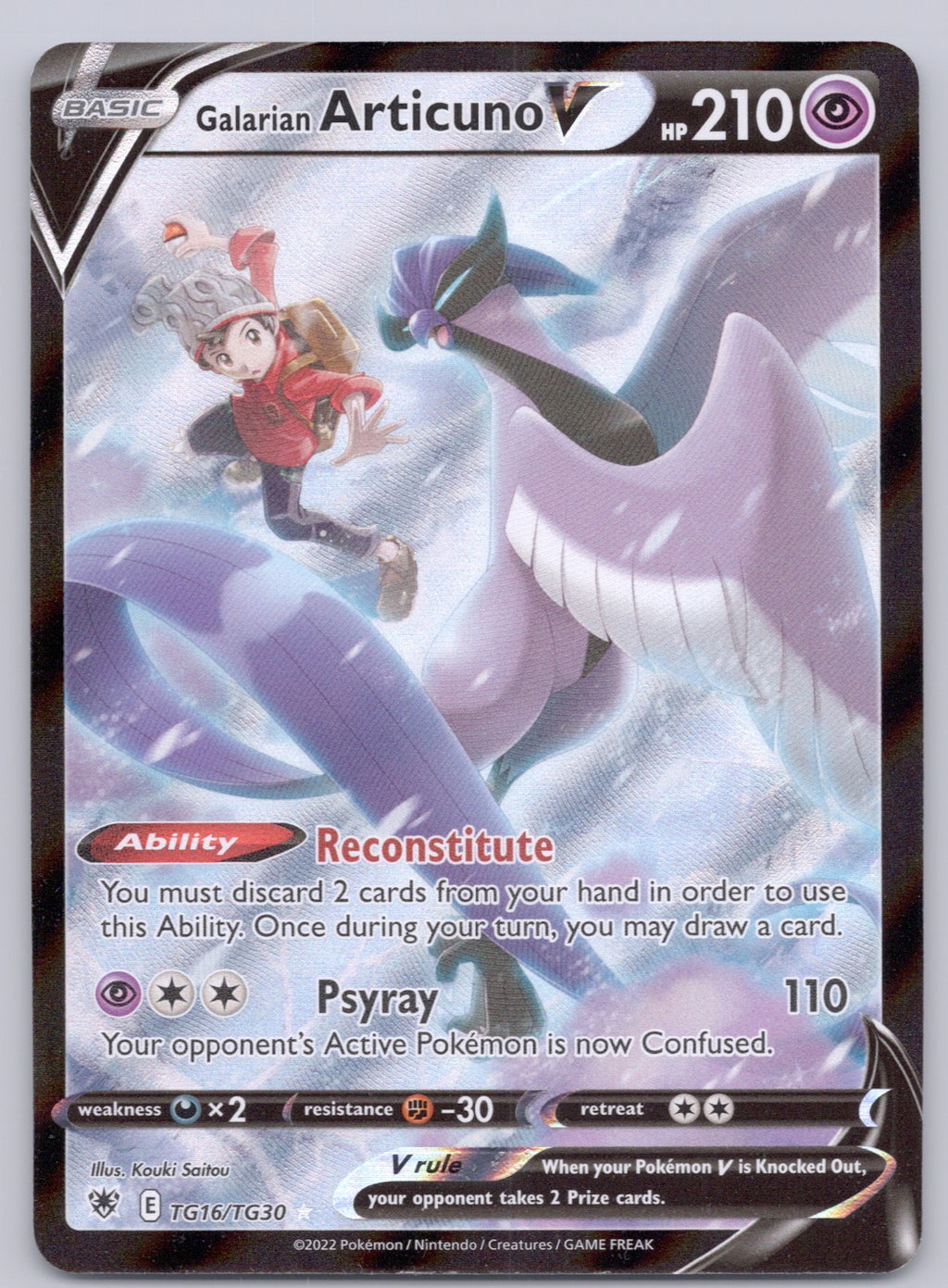 Galarian Articuno V TG16/TG30/SWSH10:TG Ultra Rare NM - SWSH10: Astral Radiance Trainer Gallery
