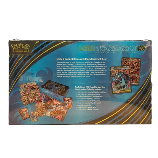 Mega Charizard ex Ultra-Premium Collection – English – Factory Sealed – Pokémon TCG – back