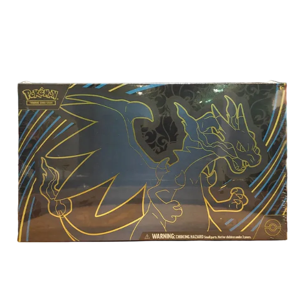 Pokémon Tera Blast starter foil card box featuring Charizard artwork, displayed on a blank background