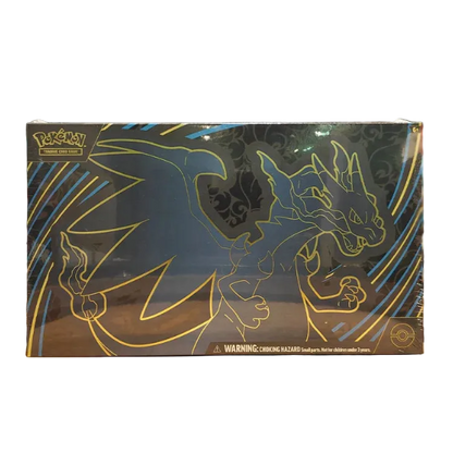 Pokémon Tera Blast starter foil card box featuring Charizard artwork, displayed on a blank background