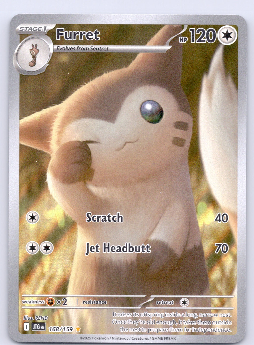 Furret 168/159/JTG Illustration Rare NM - SV09: Journey Together