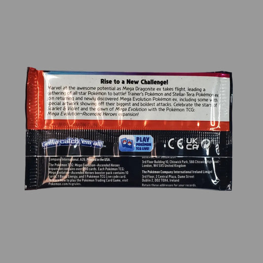 Ascended Heroes – Mega Evolution Series Booster Pack – English – Factory Sealed