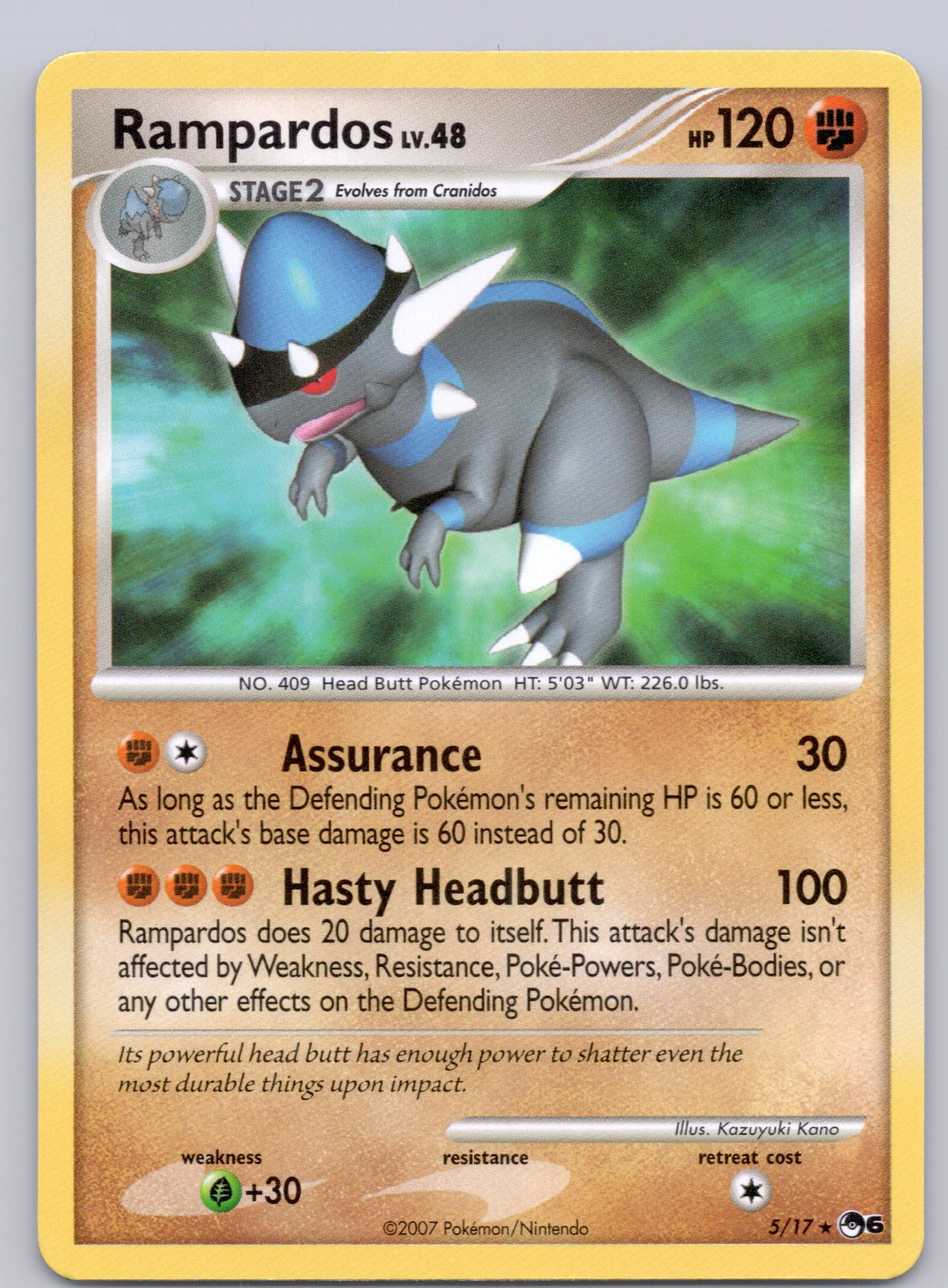 Rampardos 005/017/POP Rare NM - POP Series 6