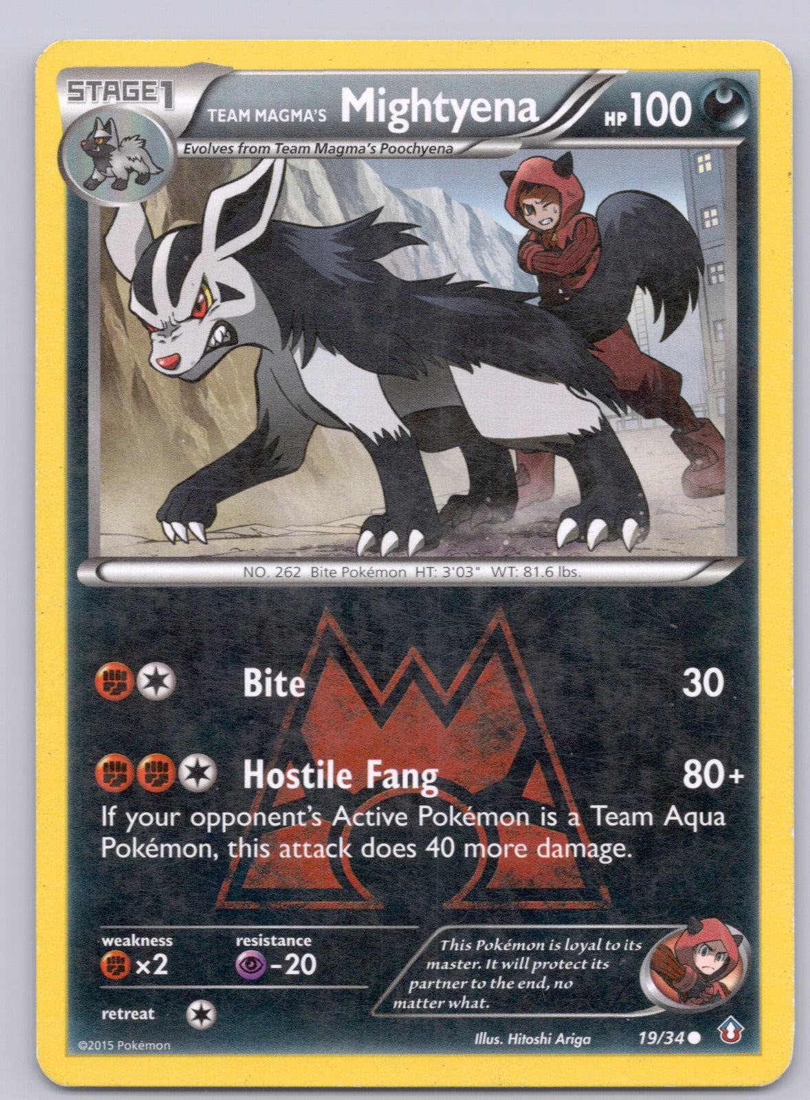Team Magma's Mightyena 19/34/DCR Common LP - Double Crisis