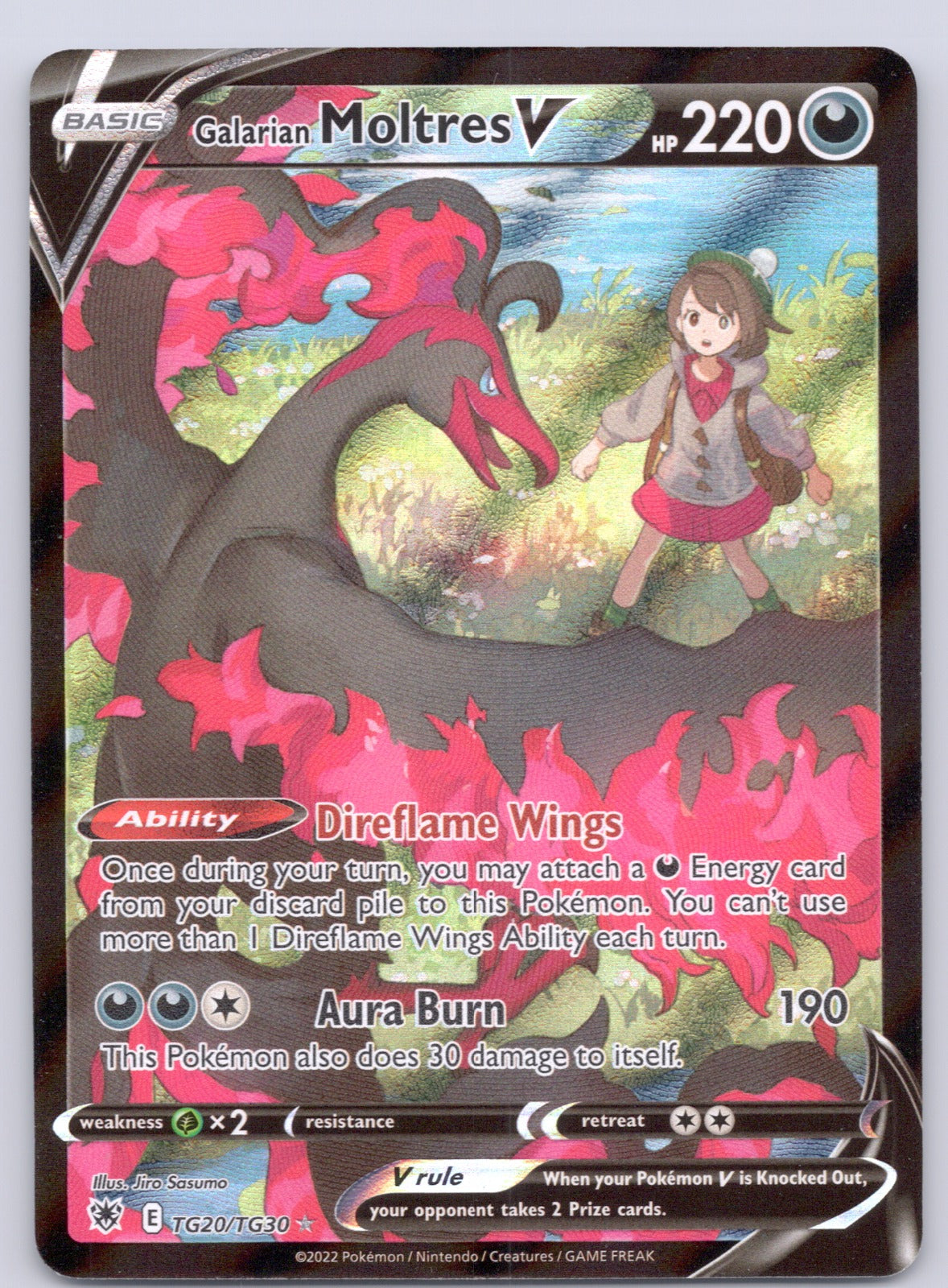Galarian Moltres V TG20/TG30/SWSH10:TG Ultra Rare NM - SWSH10: Astral Radiance Trainer Gallery