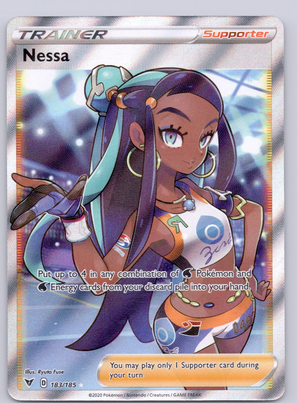 Nessa (Full Art) 183/185/SWSH04 Ultra Rare NM - SWSH04: Vivid Voltage
