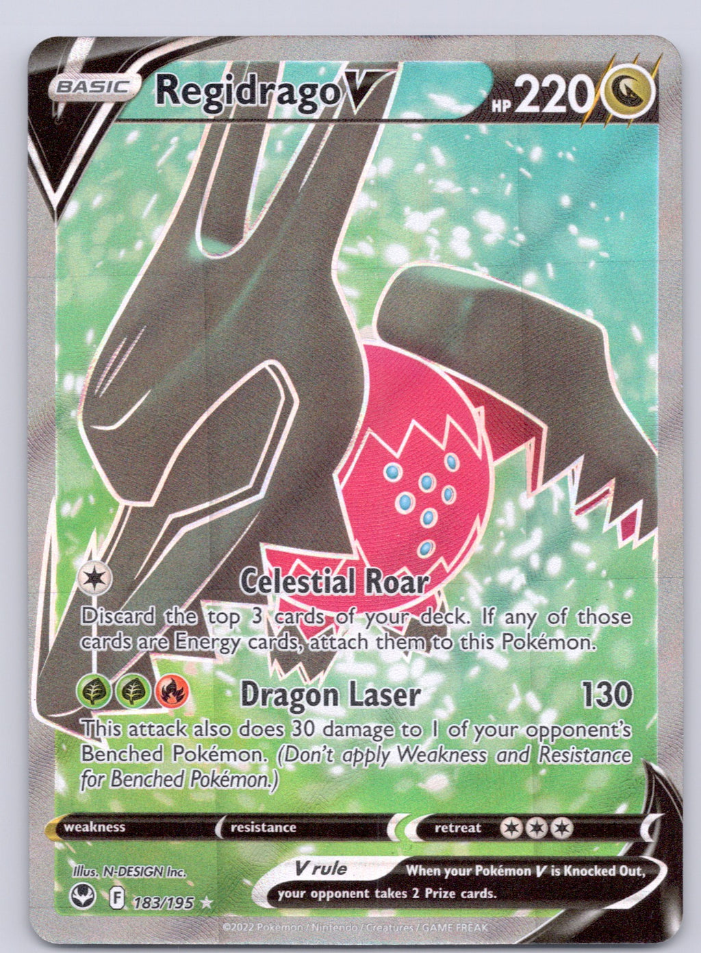 Regidrago V (Full Art) 183/195/SWSH12 Ultra Rare NM - SWSH12: Silver Tempest