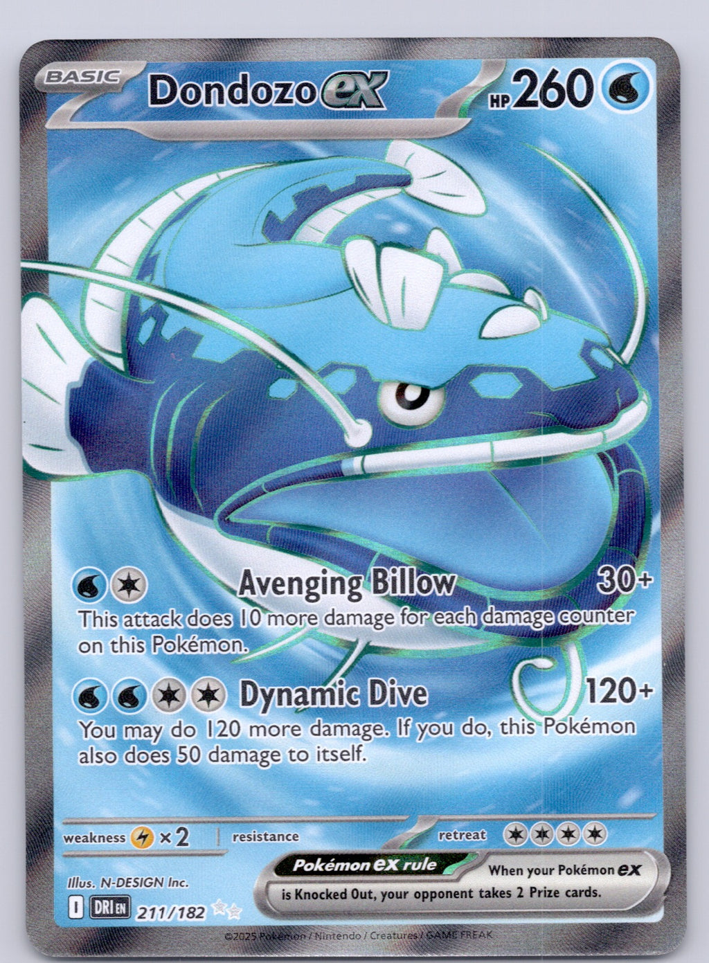 Dondozo ex 211/182/DRI Ultra Rare NM - SV10: Destined Rivals