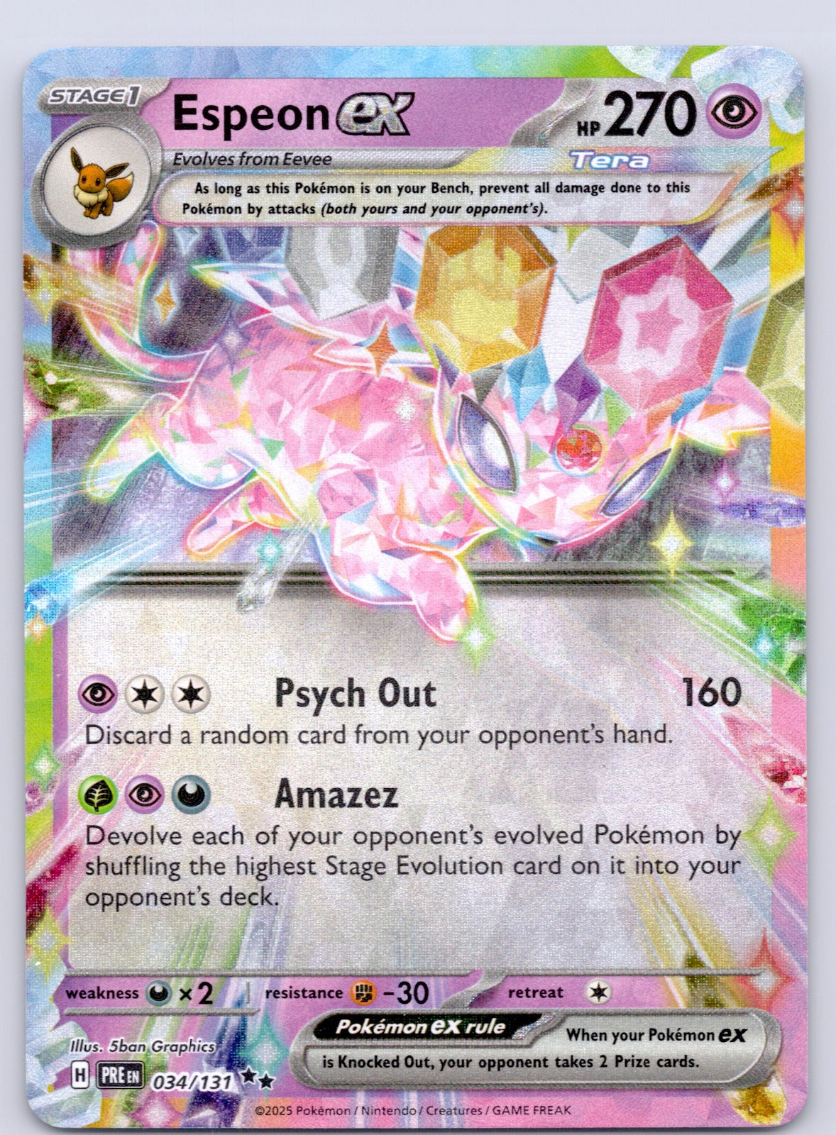 Espeon ex 034/131/PRE Double Rare NM - SV: Prismatic Evolutions