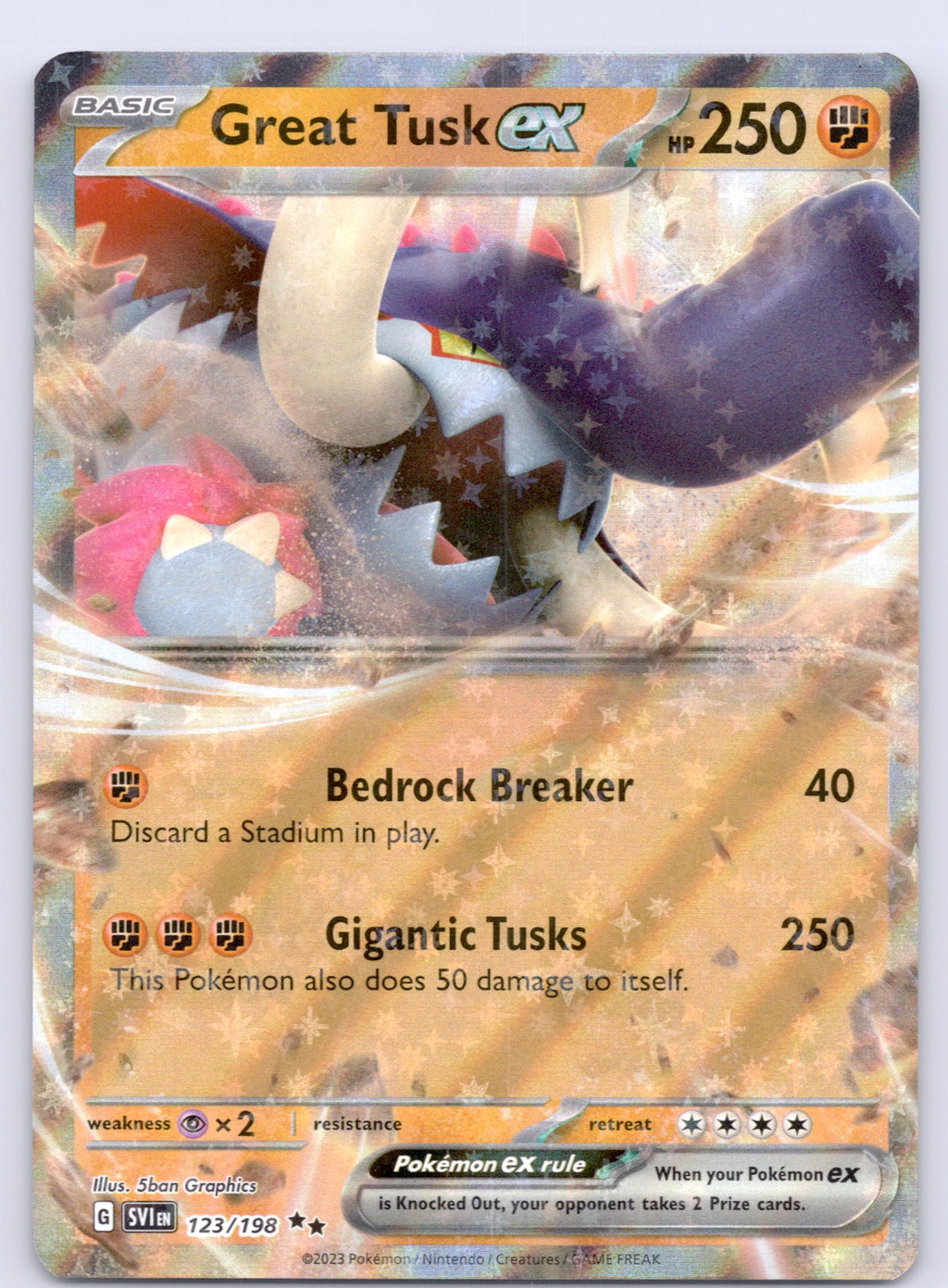 Great Tusk ex 123/198/SVI Double Rare NM - SV01: Scarlet & Violet Base Set