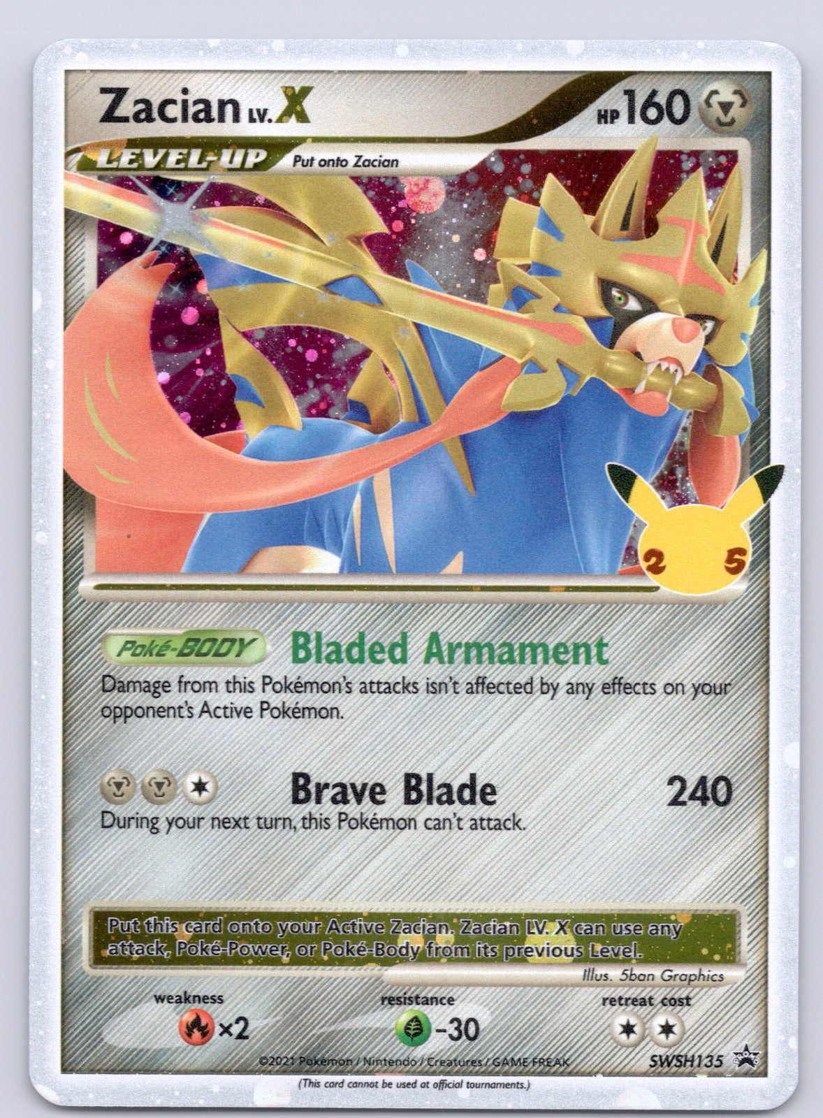 Zacian LV. X SWSH135/SWSD Promo NM - SWSH: Sword & Shield Promo Cards