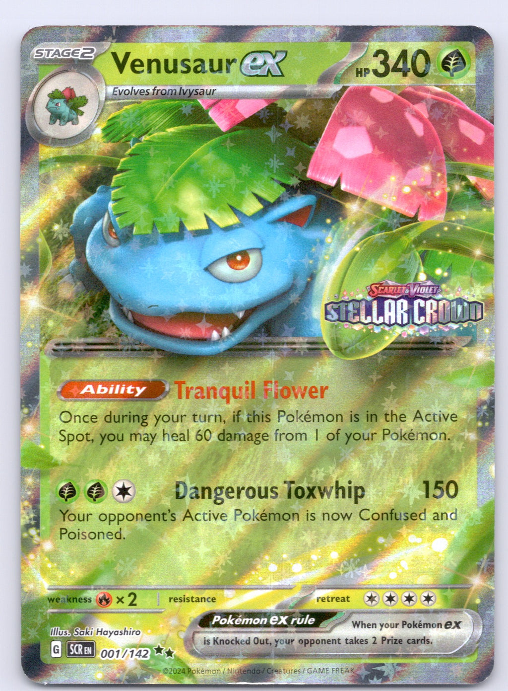 Venusaur ex (Stellar Crown Stamp) 001/142/MCAP Double Rare NM - Miscellaneous Cards & Products