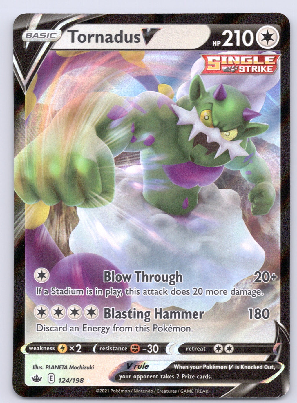 Tornadus V 124/198/SWSH06 Ultra Rare NM - SWSH06: Chilling Reign
