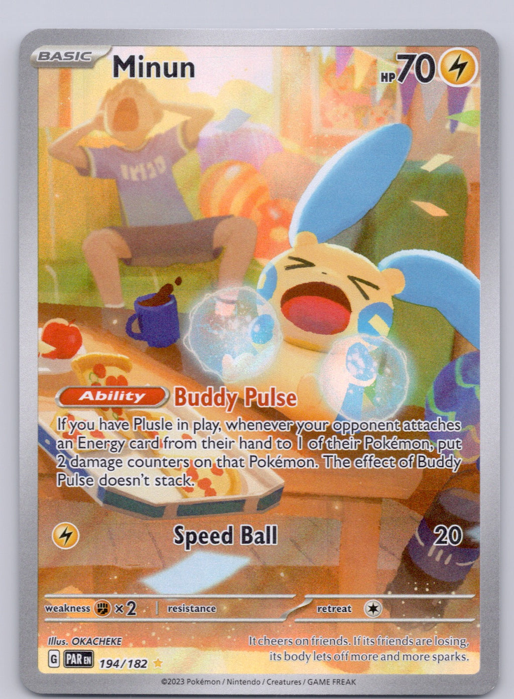 Minun 194/182/PAR Illustration Rare NM - SV04: Paradox Rift
