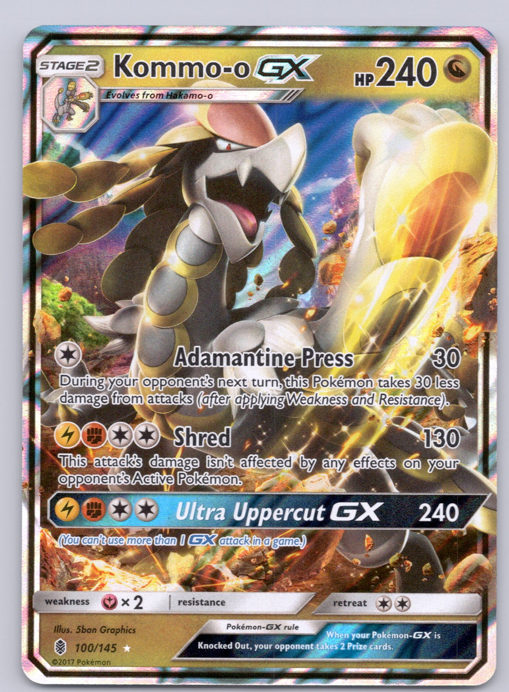 Kommo-o GX 100/145/SM02 Ultra Rare NM - SM - Guardians Rising