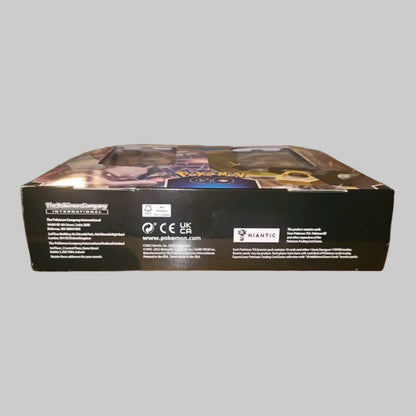 Pokemon TCG product on a side view in a gray neutral background.