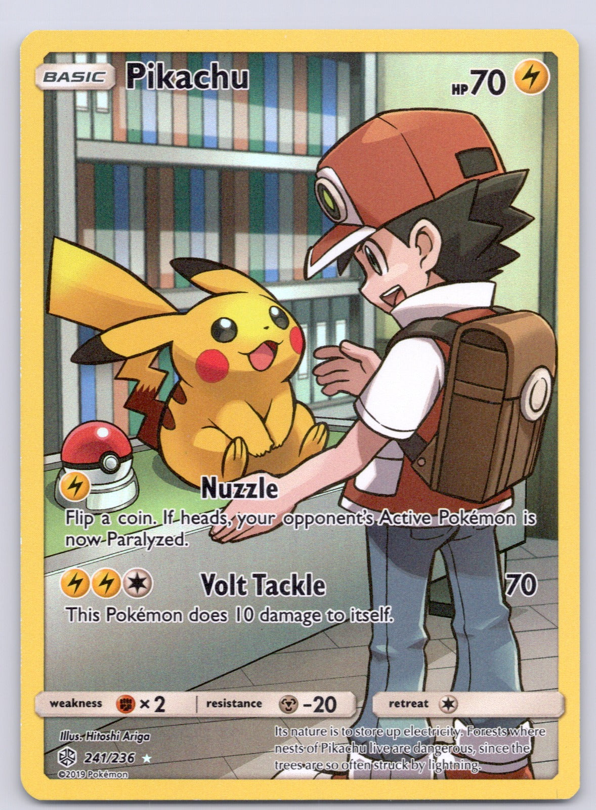 Pikachu (Secret) 241/236/SM12 Secret Rare NM - SM - Cosmic Eclipse