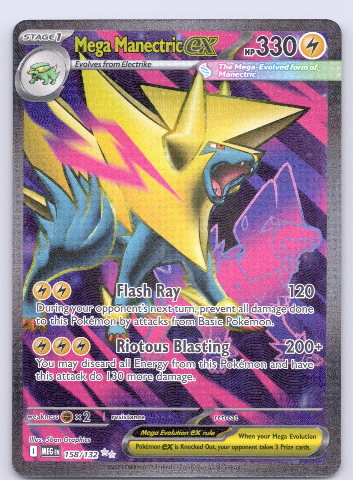 Mega Manectric ex - 158/132/MEG Ultra Rare NM - ME01: Mega Evolution