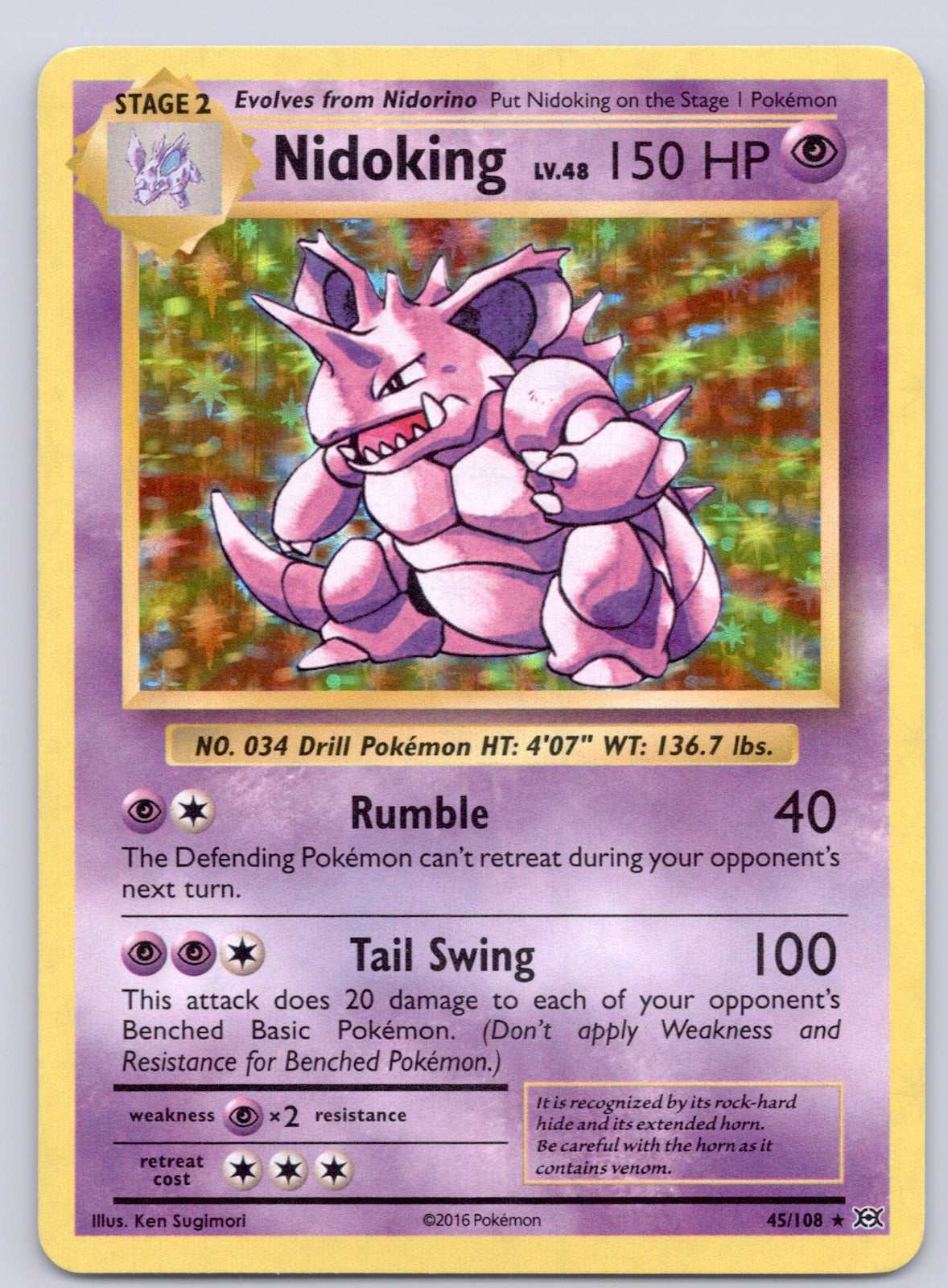Nidoking 45/108/EVO Holo Rare NM - XY - Evolutions