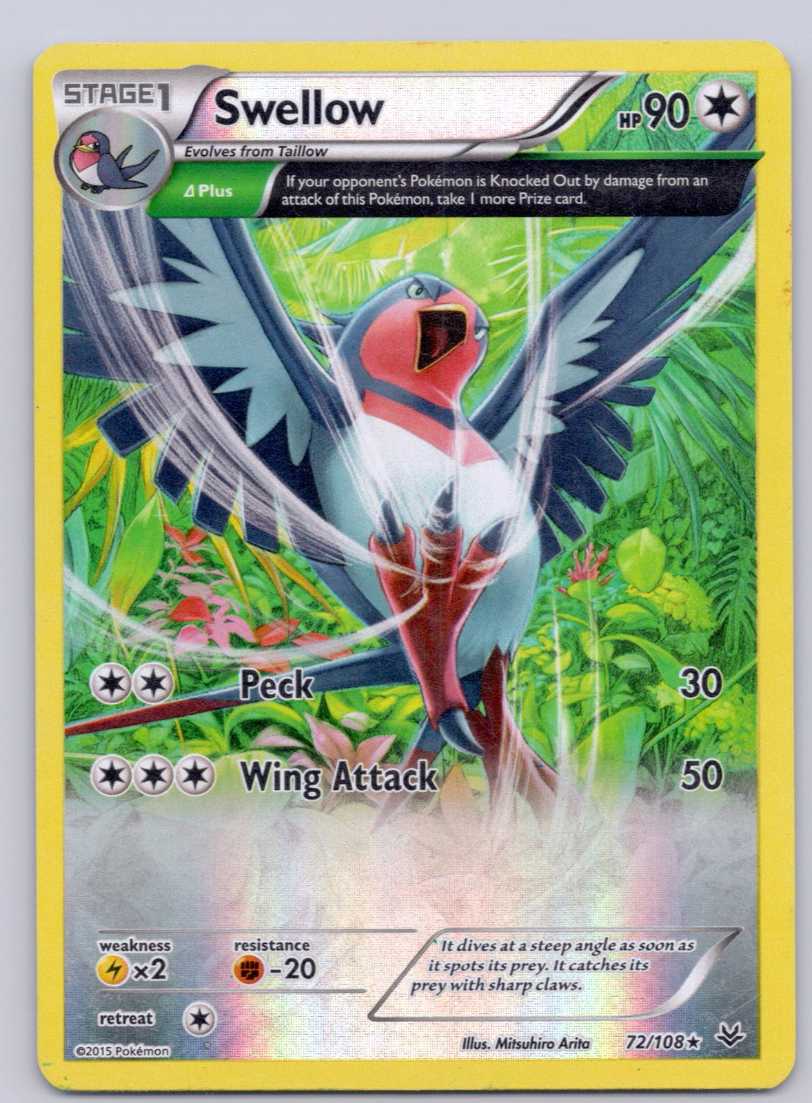Swellow - 72/108 (XY Roaring Skies) 072/108/PR Rare LP - Deck Exclusives