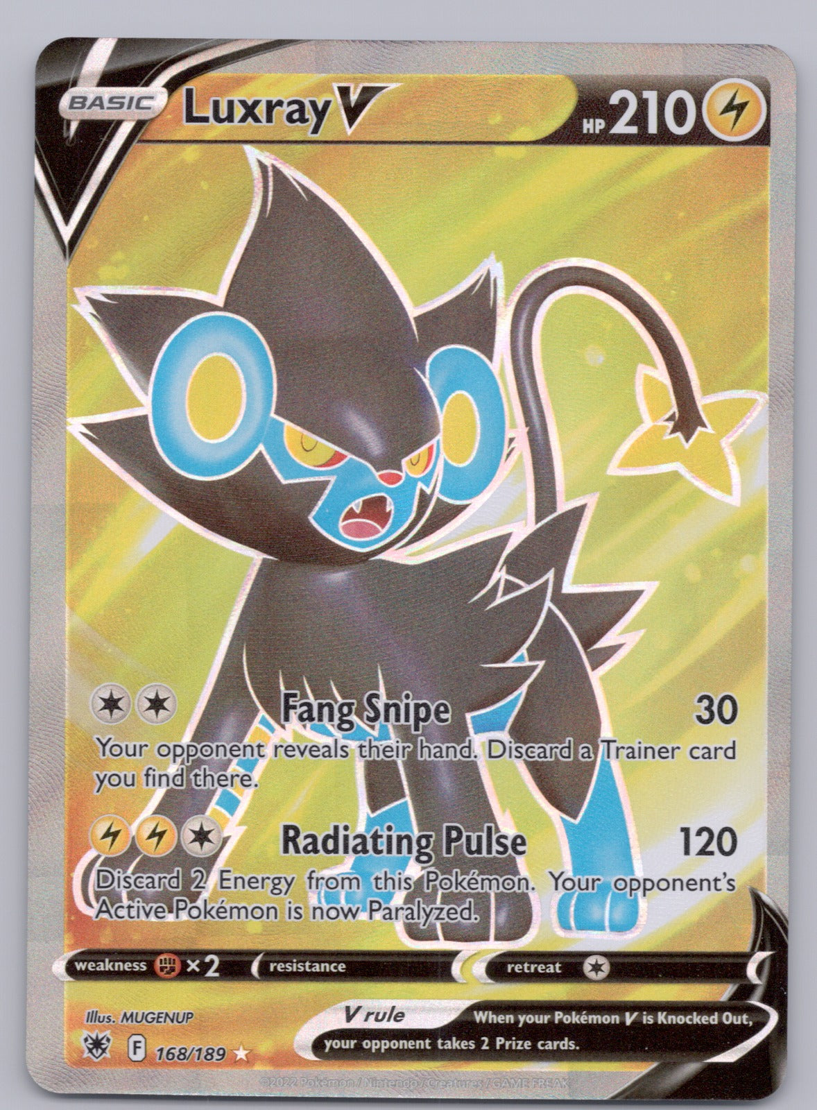 Luxray V (Full Art) 168/189/SWSH10 Ultra Rare NM - SWSH10: Astral Radiance