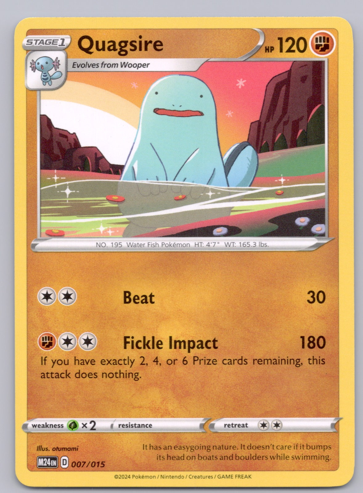 Quagsire 007/015/M24 Promo NM - McDonald's Promos 2024
