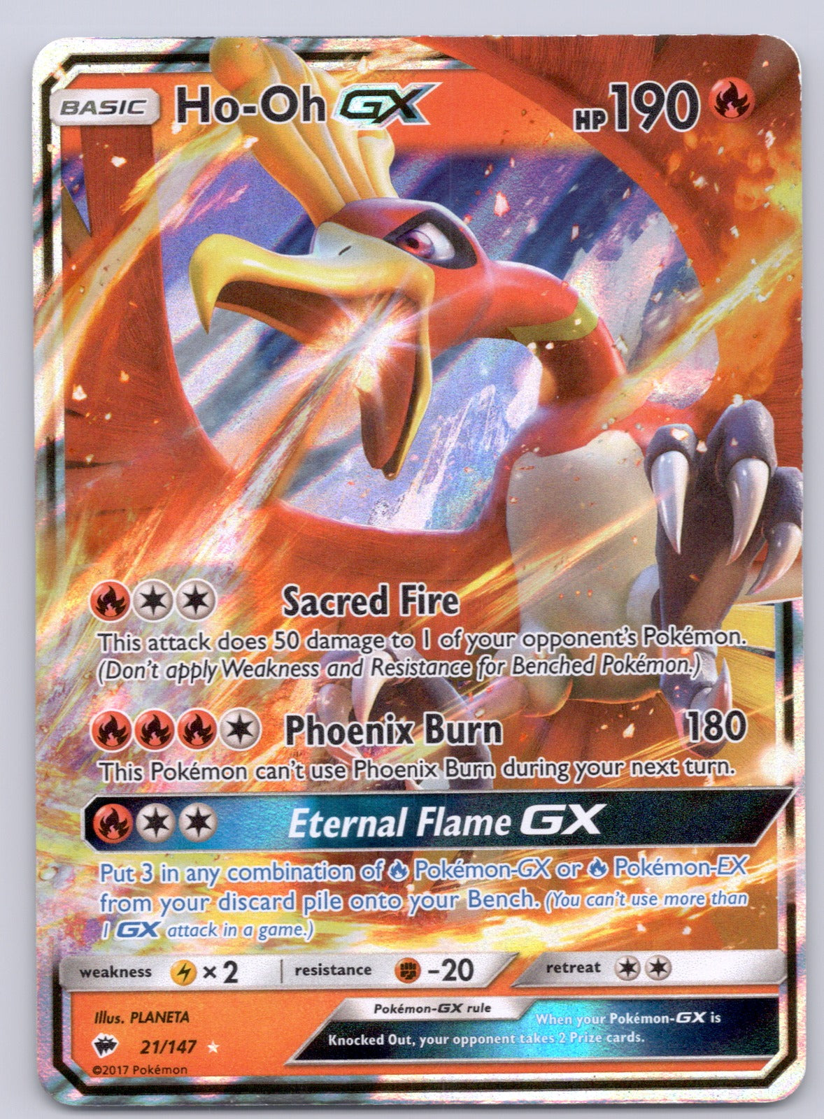 Ho-Oh GX 21/147/SM03 Ultra Rare LP - SM - Burning Shadows