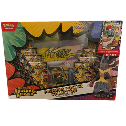 Ascended Heroes Mega Lucario Premium Poster Collection – Factory Sealed – Front