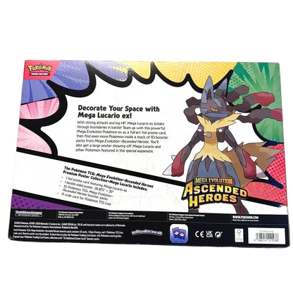 Ascended Heroes Mega Lucario Premium Poster Collection – Factory Sealed – Back
