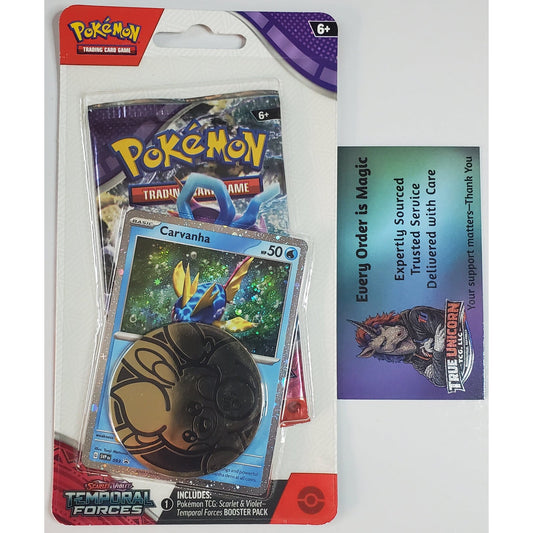 Temporal Forces Checklane Blister – Carvanha – Factory Sealed – Front – Pokémon TCG