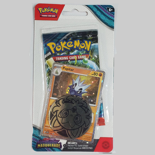 Twilight Masquerade Checklane Blister – Pupitar – Factory Sealed – Front – Pokémon TCG